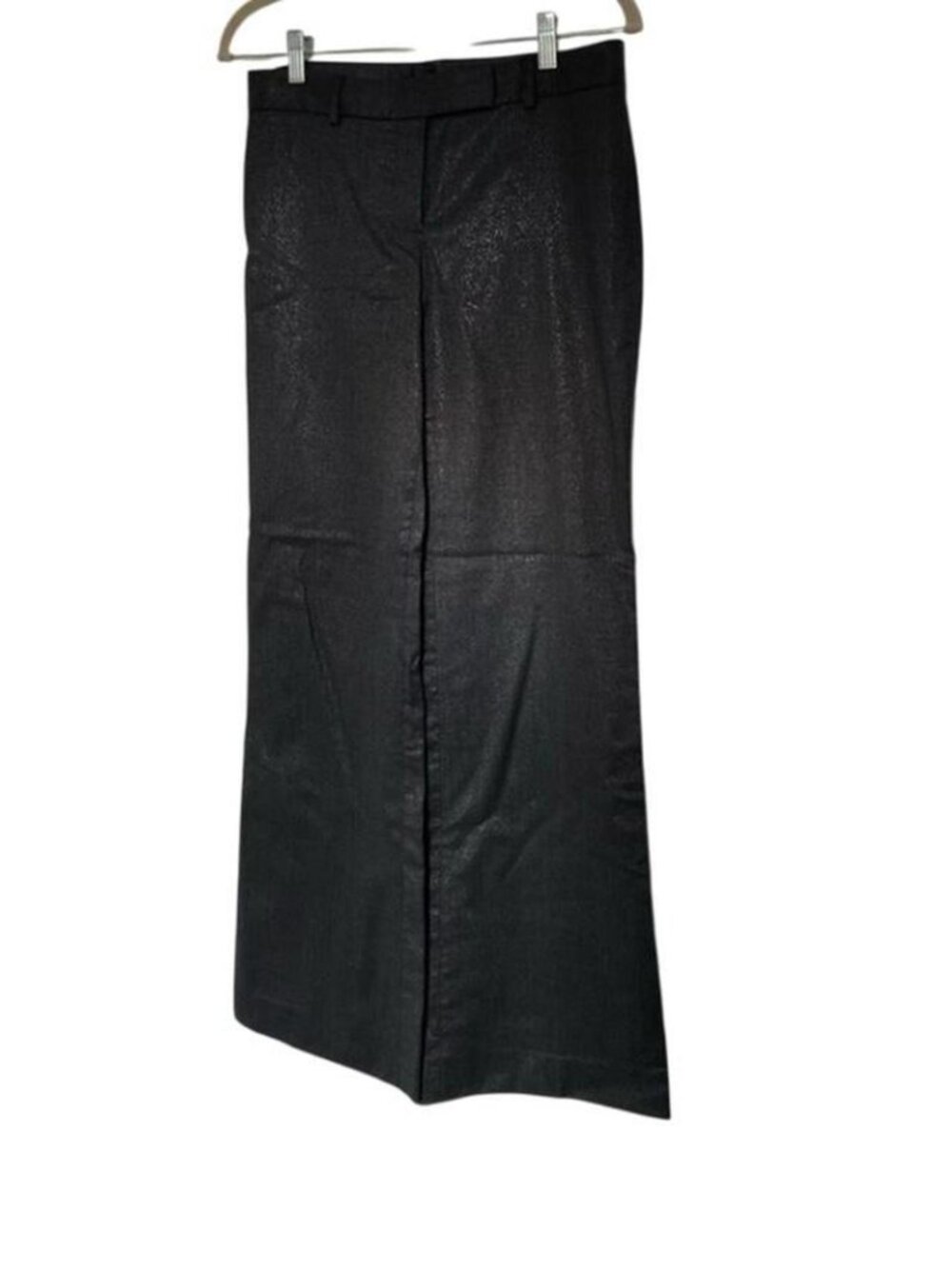 Theory Women's Pants Gray Silver Metallic Shine Flare Leg Pants